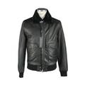 Emilio Romanelli Mens Classic Leather Jacket - Black - Size IT 50 (Men's)