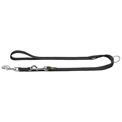 Hunter - Verstellbare Führleine Nylon - Hundeleine Gr Länge max. 200 cm - Breite 2,0 cm schwarz