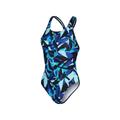 Speedo Womenss Club Training Powerback Swimsuit in black blue Nylon - Size 12 UK