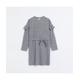 River Island Girls Dress Grey Cosy Ribbed Belted - Light Grey Cotton - Size 15-16Y