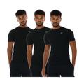 Reebok Santo 3 Pack Mens T-Shirt - Black Cotton - Size Large