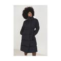 Brave Soul Womens Black 'Gillian' Belted Wrap Puffer Jacket - Size 10 UK