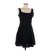 Shein Casual Dress - Mini: Black Solid Dresses - Women's Size 8