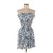 Ocean Drive Clothing Co. Casual Dress: Blue Tropical Dresses - Women's Size Medium