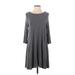 Sigrid Olsen Casual Dress - Sweater Dress: Gray Solid Dresses - Women's Size Medium