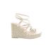 Torrid Wedges: Ivory Print Shoes - Women's Size 8 Plus - Open Toe