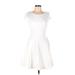 Dainty Hooligan Casual Dress - A-Line: White Solid Dresses - Women's Size Large