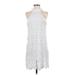 Shein Casual Dress - Mini Mock Sleeveless: White Solid Dresses - Women's Size 4