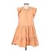 A.L.C. Casual Dress - Mini High Neck Sleeveless: Orange Print Dresses - Women's Size 6