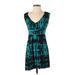 Body Glove Casual Dress - Shift: Teal Print Dresses - Women's Size Small
