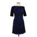 Tibi Casual Dress - A-Line: Blue Damask Dresses - Women's Size 6