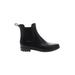 A New Day Rain Boots: Chelsea Boots Chunky Heel Casual Black Solid Shoes - Women's Size 9 - Round Toe