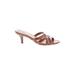 Cole Haan Nike Mule/Clog: Slip-on Kitten Heel Bohemian Tan Print Shoes - Women's Size 10 - Open Toe