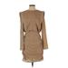 Ted Baker London Casual Dress - Mini Crew Neck Long sleeves: Tan Dresses - Women's Size 2