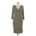 Lauren by Ralph Lauren Casual Dress - Sheath V-Neck 3/4 sleeves: Gold Dresses - Women's Size 12