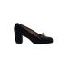 Bottega Veneta Heels: Slip On Chunky Heel Work Black Solid Shoes - Women's Size 7 - Almond Toe