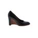 Donald J Pliner Wedges: Pumps Chunky Heel Classic Black Solid Shoes - Women's Size 6 - Round Toe