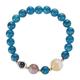 Mens Bracelet,Tiger Eye Bracelet, Blue Apatite Citrine Bracelet Feng Shui Fortune Stretch Beaded Bracelet Reiki Chakra Meditation Blue Quartz Bracelet,16 17cm hand circumference ( Color : Black_14mm )