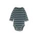 Carter's Long Sleeve Onesie: Gray Print Bottoms - Size 3 Month