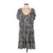 Lauren Conrad Casual Dress - Popover: Black Print Dresses - Women's Size X-Large