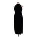 Donna Ricco Casual Dress - Midi Mock Sleeveless: Black Solid Dresses - Women's Size 14