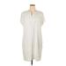 Isaac Mizrahi LIVE! Casual Dress - Mini V Neck Short sleeves: Ivory Print Dresses - Women's Size 1X