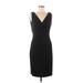 Lauren by Ralph Lauren Casual Dress - Sheath V Neck Sleeveless: Black Print Dresses - Women's Size 8