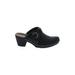Clarks Mule/Clog: Slip-on Chunky Heel Casual Black Print Shoes - Women's Size 8 - Round Toe