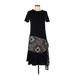 Zara Basic Casual Dress - Midi: Black Argyle Dresses - Women's Size Medium