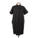 Gap Casual Dress - Shirtdress Collared Short sleeves: Black Print Dresses - Women's Size Large