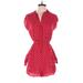 Sunny Girl Romper V Neck Short sleeves: Red Polka Dots Rompers - Women's Size Medium