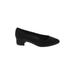 Walking Cradles Flats: Slip-on Chunky Heel Minimalist Black Print Shoes - Women's Size 8 - Almond Toe