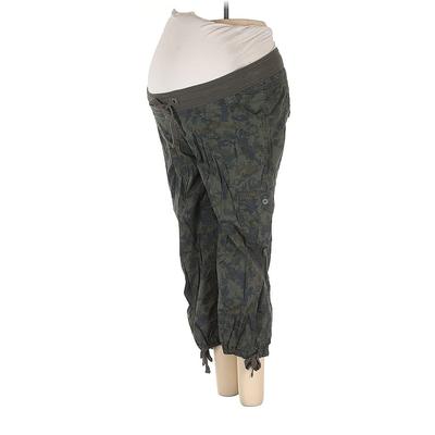 Motherhood Casual Pants - Mid/Reg Rise: Green Bottoms - Women's Size Small Maternity