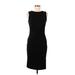 Kenneth Cole New York Casual Dress - Sheath High Neck Sleeveless: Black Solid Dresses - Women's Size 8