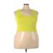Zyia Active Active Tank Top: Yellow Solid Activewear - Women's Size 3X