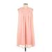 Emma & Michele Casual Dress - A-Line High Neck Sleeveless: Pink Print Dresses - Women's Size 12