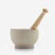 Stone Mortar & Pestle with Wooden Handle Boxed 4"