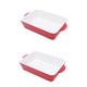 Alipis 2pcs Pie Pan Ceramic Roasting Plate Ceramic Baking Dish Cheese Baking Plate Bakeware Ziti Porcelain Baking Dishes Foil Biscuits Pottery Baking Utensils Red Bread Pan Food