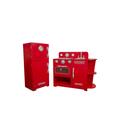Large Wooden Play Kitchen Red Toy Cooker 2 Piece