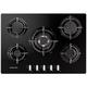 Rangemaster RMB70HPNGFGL 11224 70cm 5 Burner Gas On Glass Hob - BLACK