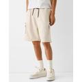 Bershka Plush Cargo Bermuda Shorts Men M Sand