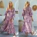 Free People Dresses | Free People Mirage Maxi Dress Tea Combo Print Sz 2 | Color: Pink/Purple | Size: 2