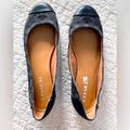 Coach Shoes | Coach Chelsea Logo Fabric Leather Ballet Flats 8.5 | Color: Black/Gray | Size: 8.5