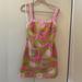 Lilly Pulitzer Dresses | Lilly Pulitzer Vintage “Soleil" Halter Dress 4 Green Pink White | Color: Green/Pink | Size: 4