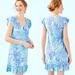 Lilly Pulitzer Dresses | Lilly Pulitzer Rejina Blue Haven Hey Hey Soleil Ruffle Hem Mini Dress | Color: Blue/White | Size: S