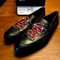 Gucci Shoes | Gucci Brixton Slip On Horsebit Dress Snake Dress Shoes Size 10 Us | Color: Black/Red | Size: 10