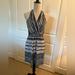 Athleta Dresses | Athleta Blue White Stripe Halter Midi Sun Dress Size 8 | Color: Blue/White | Size: 8