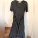 Athleta Dresses | Athleta In A Twist Gray Midi Dress Tie Front Wrap Stretchy Cotton Blend Sz S | Color: Gray | Size: S