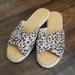 American Eagle Outfitters Shoes | American Eagle Outfitters Slip On Animal Print Sandals Size 7 | Color: Black/Tan | Size: 7