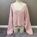 Free People Sweaters | Free People Women’s Size Small Pink Knit Pullover Sweater Wide Neck Top | Color: Pink | Size: S